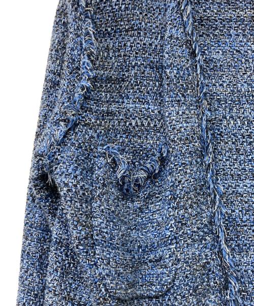ADAWAS（アダワス）ADAWAS (アダワス) SUMMER TWEED KNIT JACKET ブルー サイズ:FREEの古着・服飾アイテム