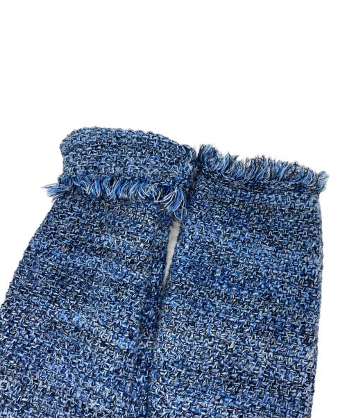 ADAWAS（アダワス）ADAWAS (アダワス) SUMMER TWEED KNIT JACKET(サマー ツイード ニット ジャケット) ブルー サイズ:FREEの古着・服飾アイテム