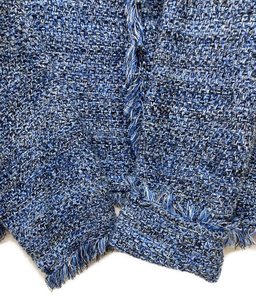 ADAWAS（アダワス）ADAWAS (アダワス) SUMMER TWEED KNIT JACKET ブルー サイズ:FREEの古着・服飾アイテム