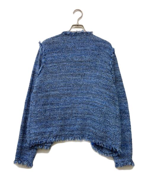 ADAWAS（アダワス）ADAWAS (アダワス) SUMMER TWEED KNIT JACKET(サマー ツイード ニット ジャケット) ブルー サイズ:FREEの古着・服飾アイテム