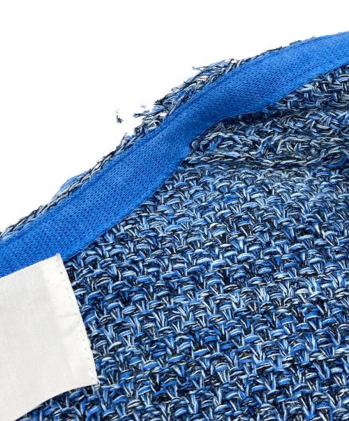ADAWAS（アダワス）ADAWAS (アダワス) SUMMER TWEED KNIT JACKET(サマー ツイード ニット ジャケット) ブルー サイズ:FREEの古着・服飾アイテム