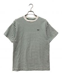 LACOSTE（ラコステ）の古着「ボーダーTシャツ」｜ホワイト×グリーン