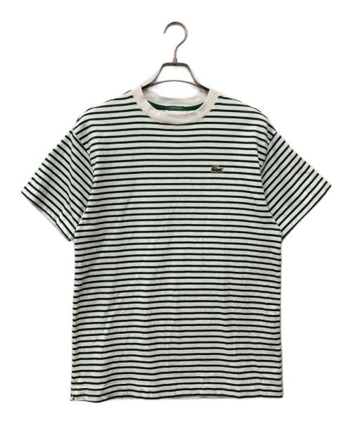 LACOSTE（ラコステ）LACOSTE (ラコステ) ボーダーTシャツ ホワイト×グリーン サイズ:XSの古着・服飾アイテム