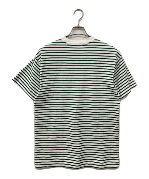 LACOSTE（ラコステ）LACOSTE (ラコステ) ボーダーTシャツ ホワイト×グリーン サイズ:XSの古着・服飾アイテム
