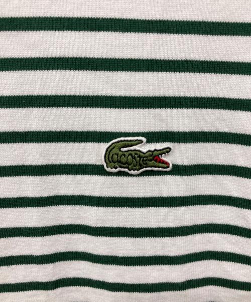 LACOSTE（ラコステ）LACOSTE (ラコステ) ボーダーTシャツ ホワイト×グリーン サイズ:XSの古着・服飾アイテム