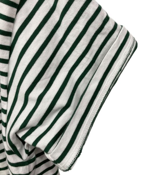 LACOSTE（ラコステ）LACOSTE (ラコステ) ボーダーTシャツ ホワイト×グリーン サイズ:XSの古着・服飾アイテム