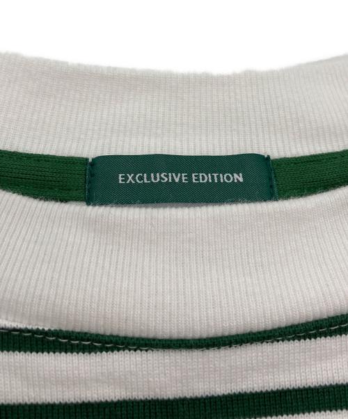 LACOSTE（ラコステ）LACOSTE (ラコステ) ボーダーTシャツ ホワイト×グリーン サイズ:XSの古着・服飾アイテム