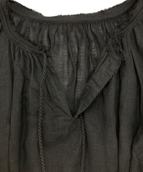 FRAMeWORK（フレームワーク）FRAMeWORK (フレームワーク) リネンガーゼブラウス ブラック サイズ:FREEの古着・服飾アイテム