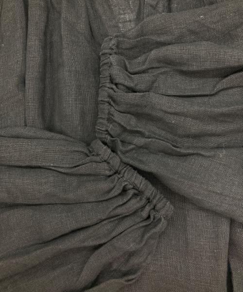 FRAMeWORK（フレームワーク）FRAMeWORK (フレームワーク) リネンガーゼブラウス ブラック サイズ:FREEの古着・服飾アイテム