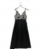 Ezickエジック）の古着「Flower Jacquard コードキャミドレス」｜ブラック