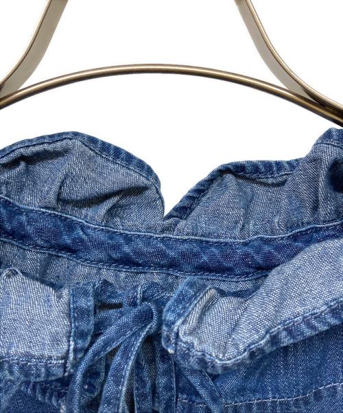 Rie miller（リエ ミラー）Rie miller (リエ ミラー) フリルギャザーデニムブラウス インディゴ サイズ:FREEの古着・服飾アイテム