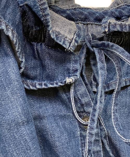 Rie miller（リエ ミラー）Rie miller (リエ ミラー) フリルギャザーデニムブラウス インディゴ サイズ:FREEの古着・服飾アイテム