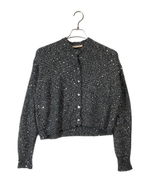Curensology（カレンソロジー）Curensology (カレンソロジー) スパングルショートカーディガン グレー サイズ:ＳＩＺＥ　ＦＲＥＥの古着・服飾アイテム