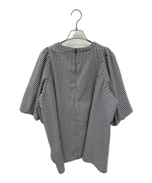 BayBee（ベイビー）BayBee (ベイビー) スランティングフリルブラウス ブラック×ホワイト サイズ:FREEの古着・服飾アイテム