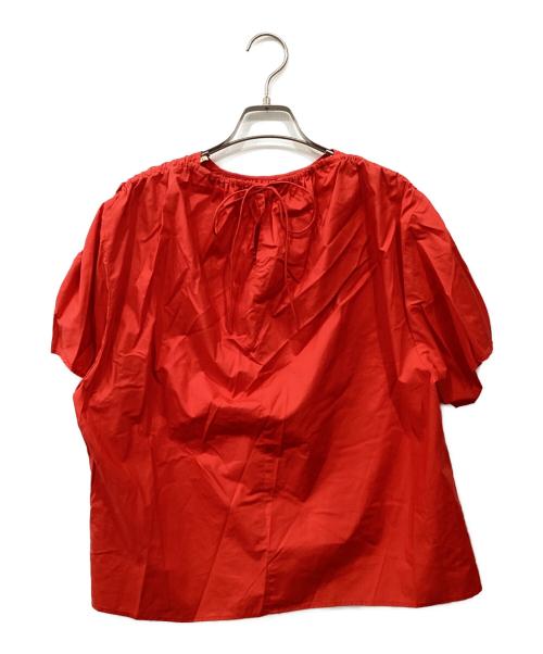 BALLSEY（ボールジィ）BALLSEY (ボールジィ) プロセスドコットンギャザーブラウス レッド サイズ:36の古着・服飾アイテム