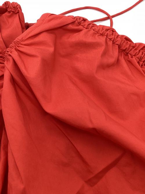 BALLSEY（ボールジィ）BALLSEY (ボールジィ) プロセスドコットンギャザーブラウス レッド サイズ:36の古着・服飾アイテム