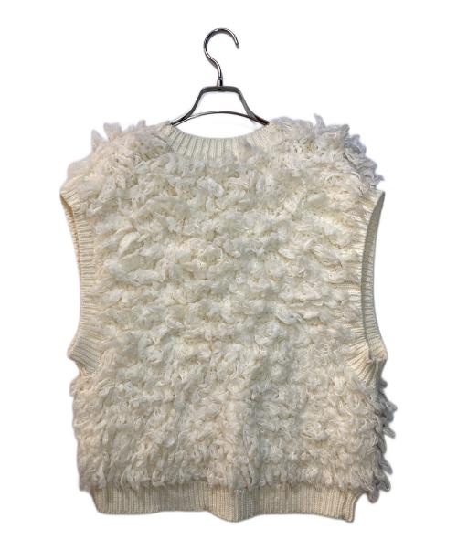 BABYLONE（バビロン）BABYLONE (バビロン) ループ編みニットベスト ホワイト サイズ:Freeの古着・服飾アイテム