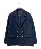 Spick and Spanスピック＆スパン）の古着「ファンシーツィードダブルブレストジャケット」｜ネイビー