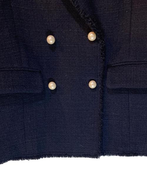 Spick and Span（スピック＆スパン）Spick and Span (スピックアンドスパン) ファンシーツィードダブルブレストジャケット ネイビー サイズ:36の古着・服飾アイテム