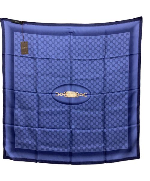 GUCCI（グッチ）GUCCI (グッチ) グラデーション金具柄大判シルクスカーフの古着・服飾アイテム