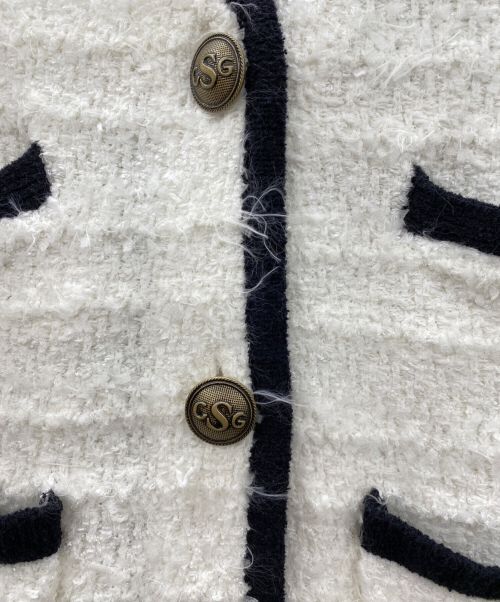 Curensology（カレンソロジー）Curensology (カレンソロジー)  Mole Tweed Cardigan（モールツイードニットカーディガン） アイボリー サイズ:Ｆの古着・服飾アイテム