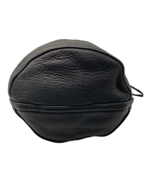 FILL THE BILL（フィルザビル）FILL THE BILL (フィルザビル) レザー巾着バッグ ブラックの古着・服飾アイテム