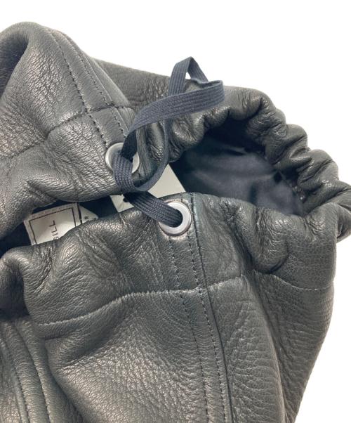 FILL THE BILL（フィルザビル）FILL THE BILL (フィルザビル) レザー巾着バッグ ブラックの古着・服飾アイテム