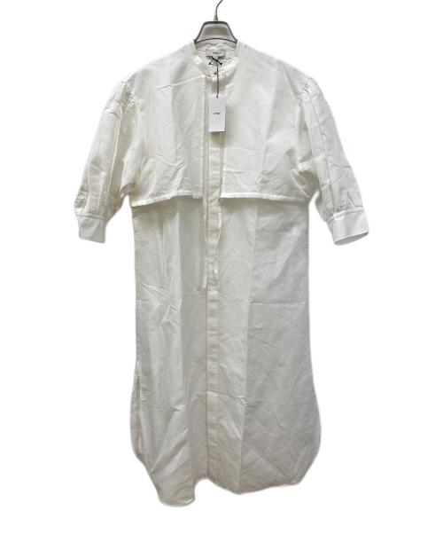 HYKE（ハイク）HYKE (ハイク) C/L BALLOON SLEEVE DRESS ホワイト サイズ:01の古着・服飾アイテム