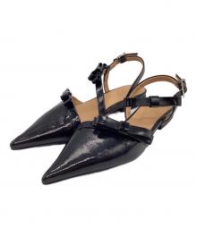 GANNI（ガニー）の古着「Multi Bow Pointy Out Ballerina」｜ブラック
