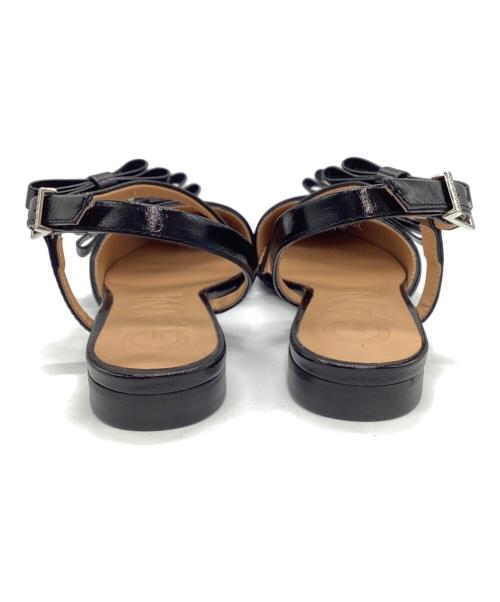 GANNI（ガニー）Ganni (ガニー) Multi Bow Pointy Out Ballerina ブラック サイズ:37の古着・服飾アイテム