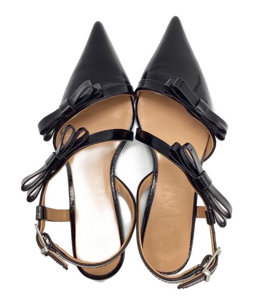 GANNI（ガニー）Ganni (ガニー) Multi Bow Pointy Out Ballerina ブラック サイズ:37の古着・服飾アイテム
