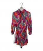 TORY BURCHトリーバーチ）の古着「総柄シルクブラウス」｜パープル