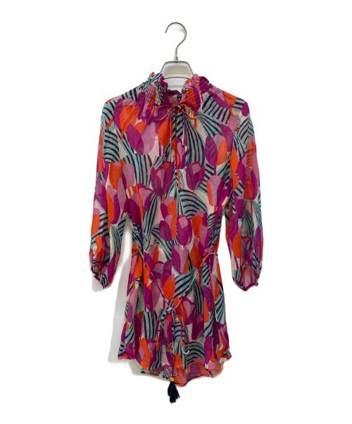 TORY BURCH（トリーバーチ）TORY BURCH (トリーバーチ) 総柄シルクブラウス パープル サイズ:SIZE XSの古着・服飾アイテム