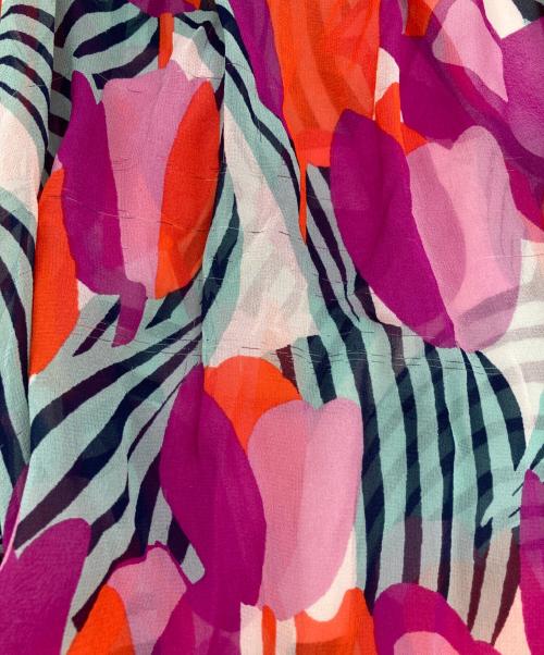 TORY BURCH（トリーバーチ）TORY BURCH (トリーバーチ) 総柄シルクブラウス パープル サイズ:SIZE XSの古着・服飾アイテム