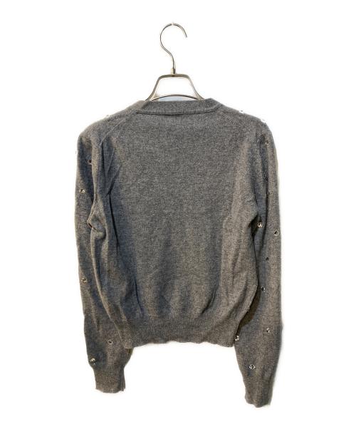 N°21（ヌメロヴェントゥーノ）N°21 (ヌメロヴェントゥーロ) クリスタル装飾カーディガン グレー サイズ:36の古着・服飾アイテム