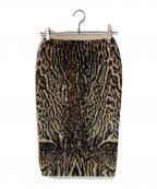 N°21ヌメロヴェントゥーノ）の古着「レオパードシャギースリットスカート」｜ベージュ
