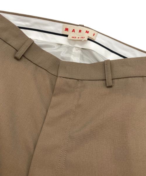 MARNI（マルニ）MARNI (マルニ) ウールワイドパンツ ブラウン サイズ:38の古着・服飾アイテム