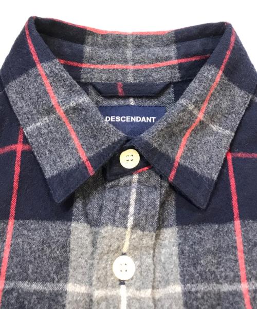 DESCENDANT（ディセンダント）DESCENDANT (ディセンダント) チェックネルシャツ ネイビー サイズ:3の古着・服飾アイテム