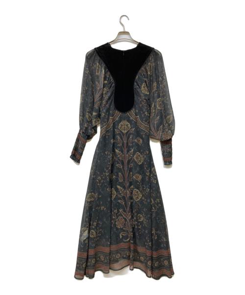 Ameri（アメリ）AMERI (アメリ) VELOUR DOCKING SCARF DRESS ブラック サイズ:Ｍ 未使用品の古着・服飾アイテム