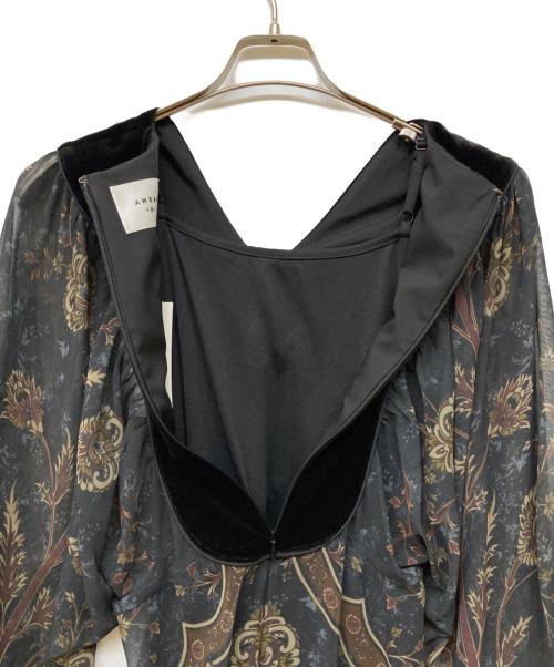 Ameri（アメリ）AMERI (アメリ) VELOUR DOCKING SCARF DRESS ブラック サイズ:Ｍ 未使用品の古着・服飾アイテム