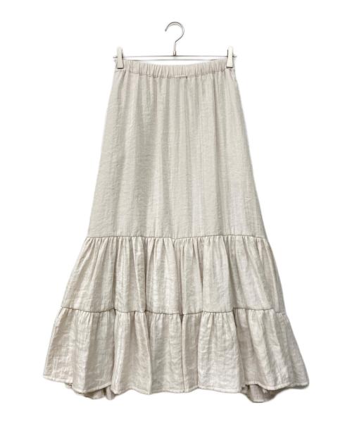 rosy monster（ロージーモンスター）rosy monster (ロージーモンスター) loose tiered satin skirt アイボリー サイズ:Mの古着・服飾アイテム