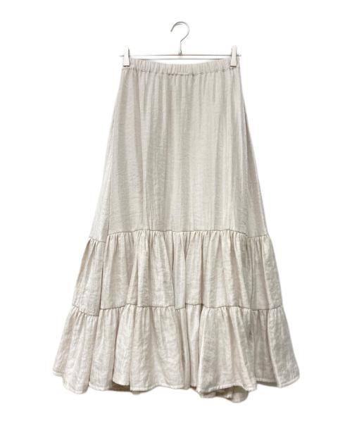 rosy monster（ロージーモンスター）rosy monster (ロージーモンスター) loose tiered satin skirt アイボリー サイズ:Mの古着・服飾アイテム