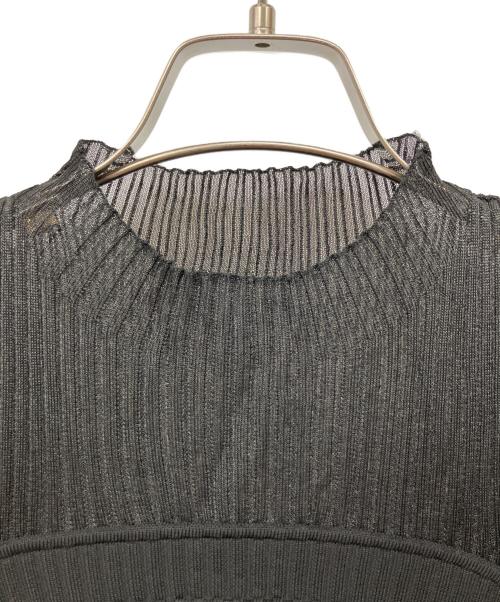 FRAY ID（フレイ アイディー）FRAY ID (フレイ アイディー) シュリンクジャガードペプラムニット ブラック サイズ:Fの古着・服飾アイテム