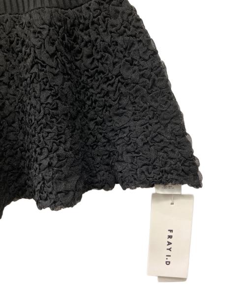 FRAY ID（フレイ アイディー）FRAY ID (フレイ アイディー) シュリンクジャガードペプラムニット ブラック サイズ:Fの古着・服飾アイテム