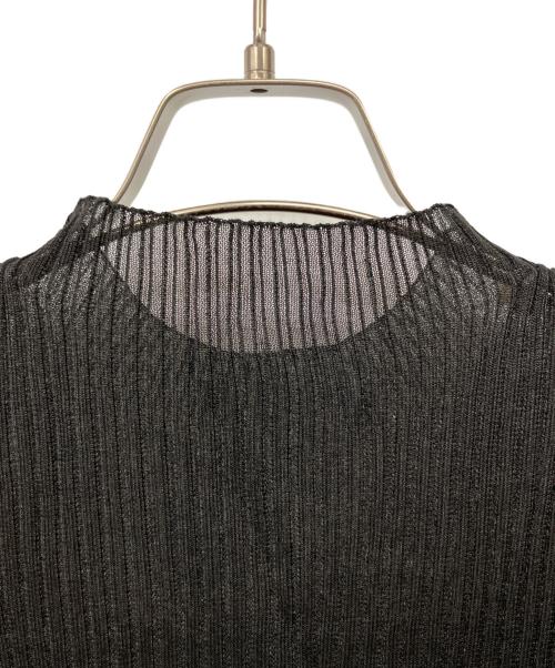 FRAY ID（フレイ アイディー）FRAY ID (フレイ アイディー) シュリンクジャガードペプラムニット ブラック サイズ:Fの古着・服飾アイテム