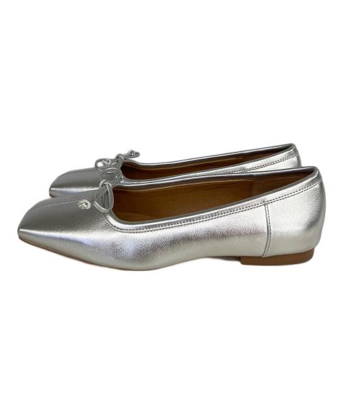 FRAY ID（フレイ アイディー）FRAY ID (フレイ アイディー) スクエアトゥバレエシューズ シルバー サイズ:37の古着・服飾アイテム