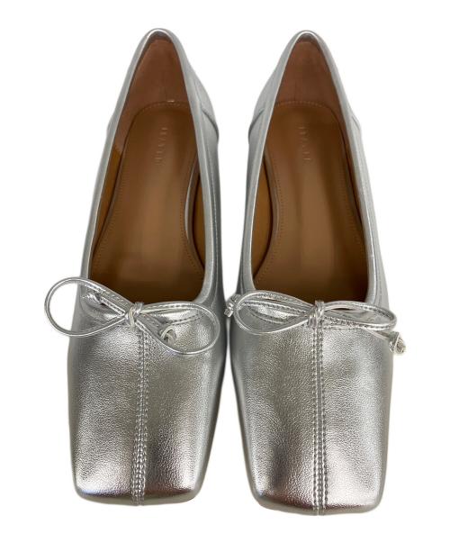 FRAY ID（フレイ アイディー）FRAY ID (フレイ アイディー) スクエアトゥバレエシューズ シルバー サイズ:37の古着・服飾アイテム
