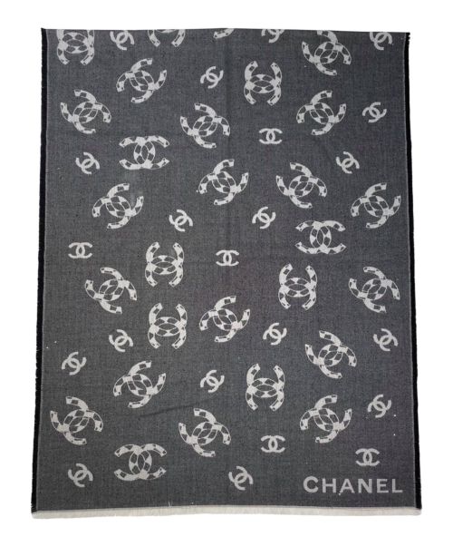 CHANEL（シャネル）CHANEL (シャネル) ココマーク カシミヤ 大判ストール グレーの古着・服飾アイテム