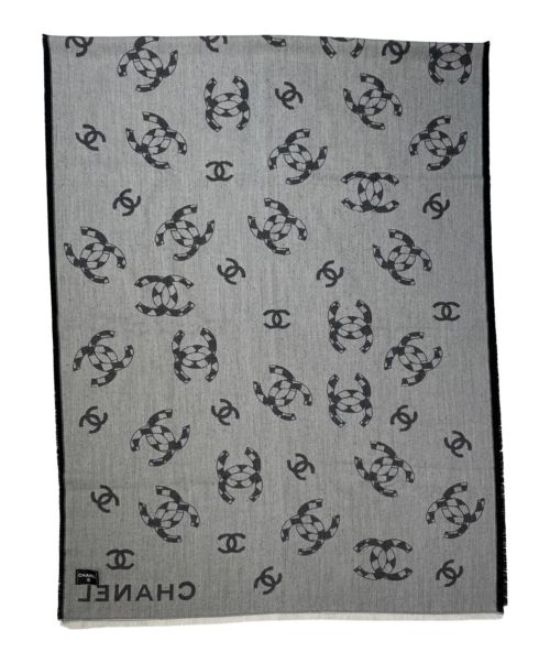CHANEL（シャネル）CHANEL (シャネル) ココマーク カシミヤ 大判ストール グレーの古着・服飾アイテム