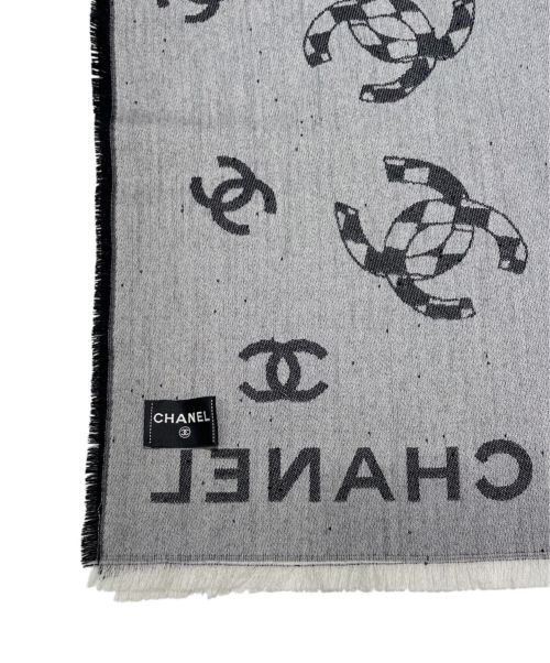 CHANEL（シャネル）CHANEL (シャネル) ココマーク カシミヤ 大判ストール グレーの古着・服飾アイテム